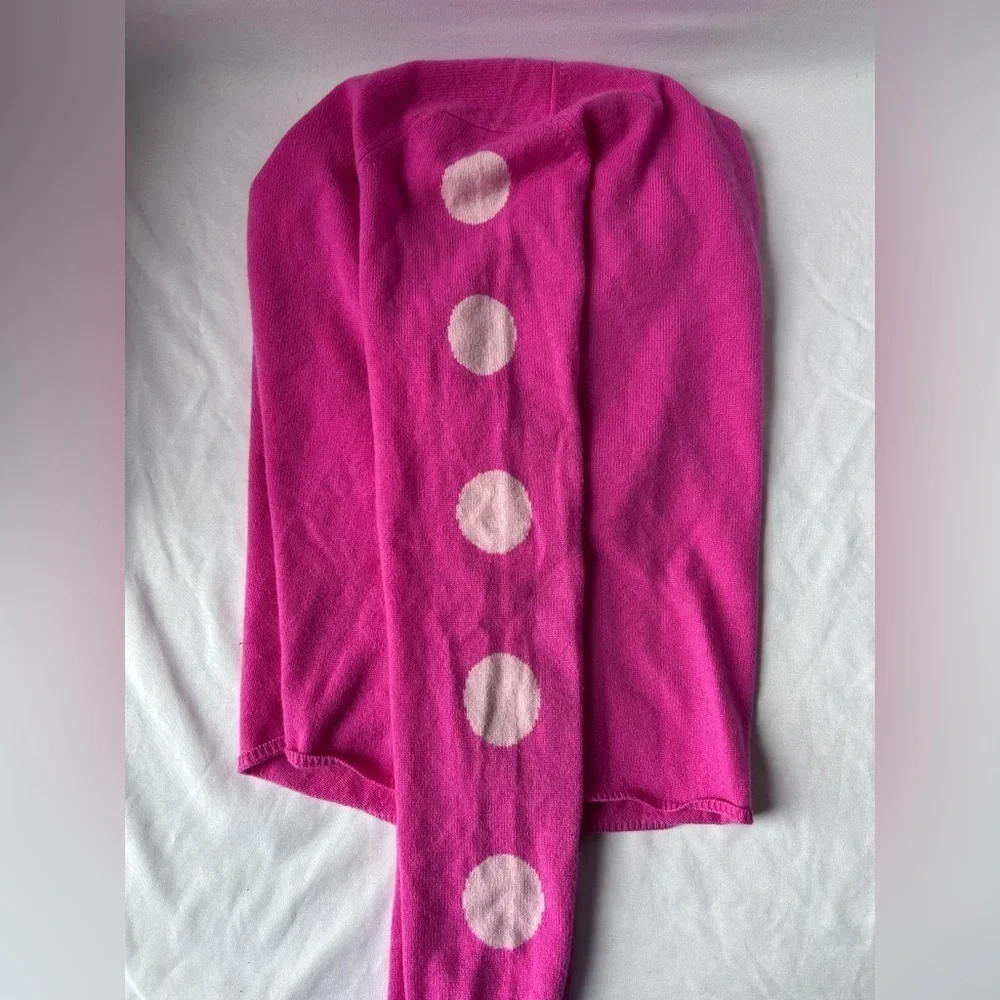 Charter Club 100% Cashmere Women's Sweater Pink Long Sleeve Spots Scoop Neck - Picture 5 of 5
